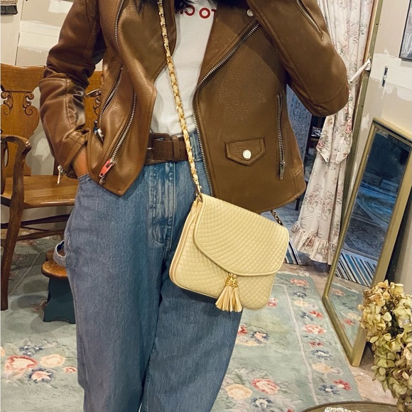 Worthington Bags Clearance Cream Leather Crossbody Bag With Quilted